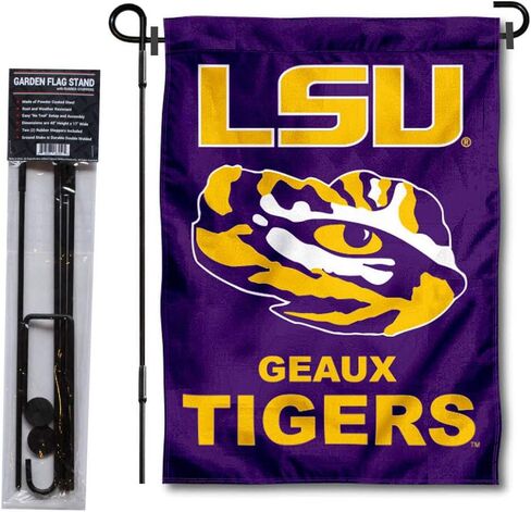 Louisiana State LSU Tigers Geaux Garden Flag with Stand Holder in Kuwait