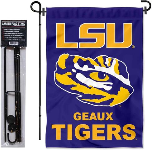 Louisiana State LSU Tigers Geaux Garden Flag with Stand Holder in Kuwait