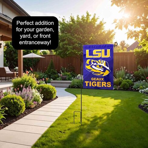 Louisiana State LSU Tigers Geaux Garden Flag with Stand Holder in Kuwait
