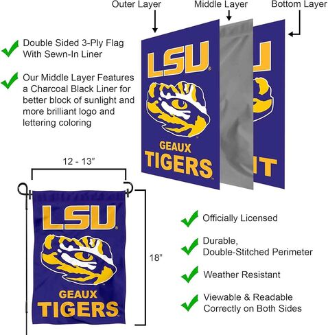 Louisiana State LSU Tigers Geaux Garden Flag with Stand Holder in Kuwait
