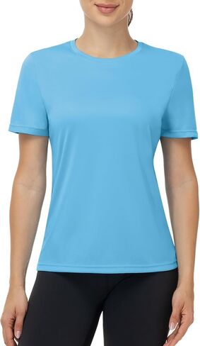 Runhit Womens UPF 50+ Sun Protection Shirts Short Sleeve Quick Dry UV Swim Rash Guard SPF Workout Tops T-Shirt Gym Running in Kuwait