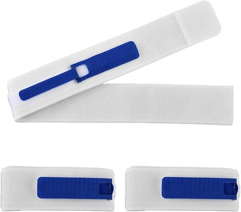 3 pcs Foley Catheter Leg Strap 23 x 2 incn, Adjustable Urinary Catheter Holder for Leg with Silicone Non-Slip Grip, Dual Hook-Loop Fastener for Secure Hold(Color:Blue White) in Saudi Arabia