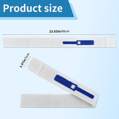 3 pcs Foley Catheter Leg Strap 23 x 2 incn, Adjustable Urinary Catheter Holder for Leg with Silicone Non-Slip Grip, Dual Hook-Loop Fastener for Secure Hold(Color:Blue White) in Saudi Arabia