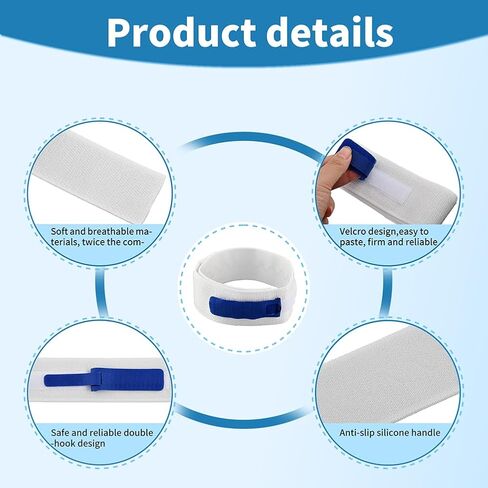 3 pcs Foley Catheter Leg Strap 23 x 2 incn, Adjustable Urinary Catheter Holder for Leg with Silicone Non-Slip Grip, Dual Hook-Loop Fastener for Secure Hold(Color:Blue White) in Saudi Arabia