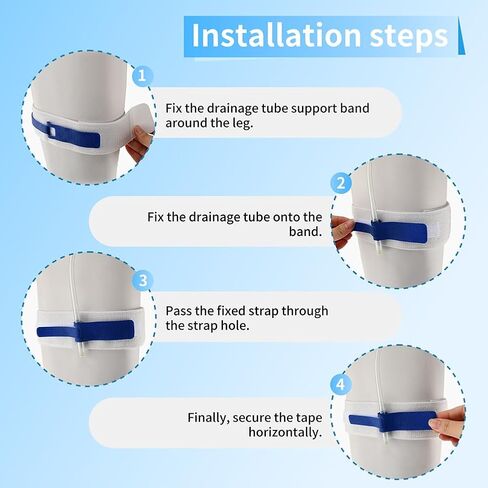 3 pcs Foley Catheter Leg Strap 23 x 2 incn, Adjustable Urinary Catheter Holder for Leg with Silicone Non-Slip Grip, Dual Hook-Loop Fastener for Secure Hold(Color:Blue White) in Saudi Arabia
