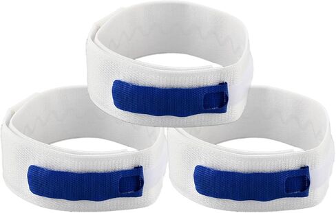 3 pcs Foley Catheter Leg Strap 23 x 2 incn, Adjustable Urinary Catheter Holder for Leg with Silicone Non-Slip Grip, Dual Hook-Loop Fastener for Secure Hold(Color:Blue White) in Kuwait