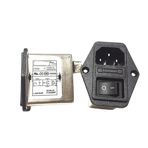 1 قطعة مقبس فيوز EMICW2C-06A-T CW2C-10A-T مرشح طاقة ثلاثة في واحد مع ضوء (CW2B -10A -T) in Kuwait