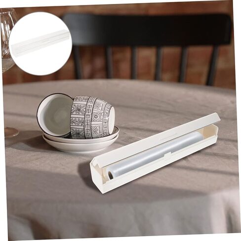 STOBOK Plastic Film Cutter - Cling Wrap Dispenser with Stainless Steel Cutter Compact Food Wrap Storage Box for Home Use Ideal for Plastic Wraping and Aluminum Foil in Kuwait