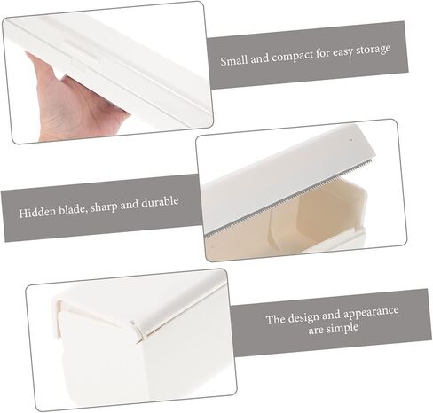 STOBOK Plastic Film Cutter - Cling Wrap Dispenser with Stainless Steel Cutter Compact Food Wrap Storage Box for Home Use Ideal for Plastic Wraping and Aluminum Foil in Kuwait