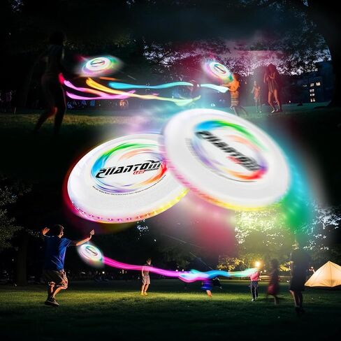 StyleBoon Flying Disc with Million LED Colors, 13 Lighting Modes 35 Bright LED Waterproof Flying Ring, Camping for Kids Teens Adults Boys Girls, Perfect for Ages 6+, Gift for Kids, White in Kuwait