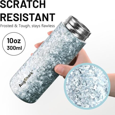 Pure Titanium Water Bottle, 10 oz Frosted Blue Insulated Travel Coffee Mug Cup with Built-in Infuser & Lid, Ultralight Leak-Proof Tumblers, Vaccum Camping Flask Jug Keep Cold 12H Hot 12H in Saudi Arabia