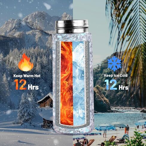Pure Titanium Water Bottle, 10 oz Frosted Blue Insulated Travel Coffee Mug Cup with Built-in Infuser & Lid, Ultralight Leak-Proof Tumblers, Vaccum Camping Flask Jug Keep Cold 12H Hot 12H in Saudi Arabia