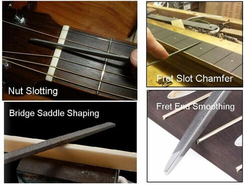 مجموعة مبرد إبرة Luthier (10) أداة ملفات خلع الملابس بفتحة صامولة الجيتار in Kuwait