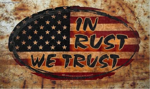 ملصق ProSticker 719 (One) مقاس 4 بوصة × 7 بوصة من سلسلة قضيب الفئران باللون الصدأ We Trust Flag in Kuwait