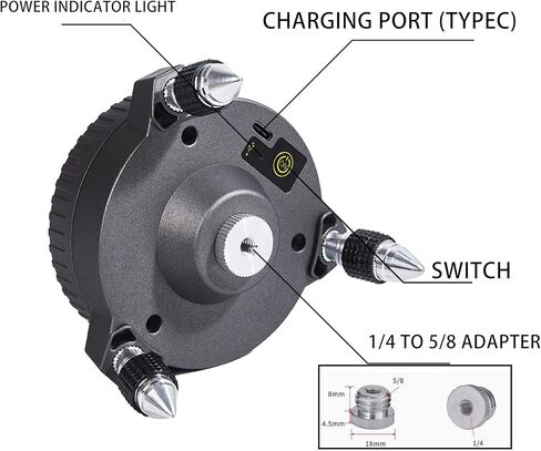 Electric rotating base pole,Used for laser level, 13.8 feet/4.2M with 47 in tripod with 1/4 inch 5/8-inch screw threads thread for Rotary and Line Lasers in Kuwait