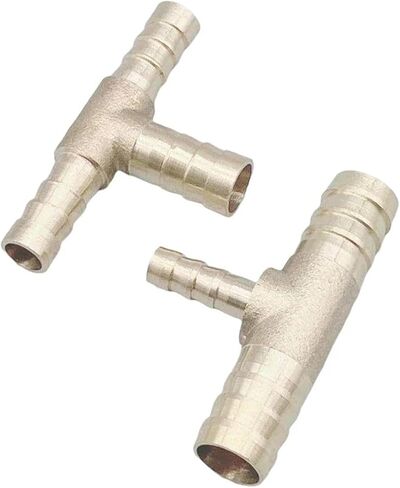 1pc 4mm 5mm 6mm 8mm 10mm 12mm 14mm 16mm Tee Type Reducing Hose Brass Barbed Tube Pipe Fitting Reducer Coupler Connector (OD 16-16-16) Plumbing Fittings in Kuwait