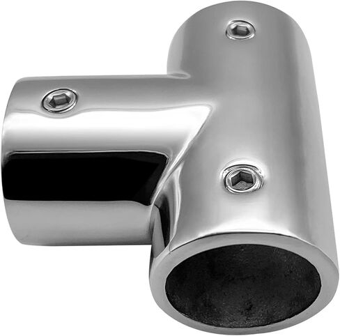 تركيبات السفن تركيب السكك الحديدية 3-Way Tee Fitting Tube Pipe Connector 316 الفولاذ المقاوم للصدأ لقارب اليخوت في الهواء الطلق Bimini Top Tube Fastener الأجهزة البحرية (22 مم - 1 قطعة) تجهيزات السباكة in Kuwait