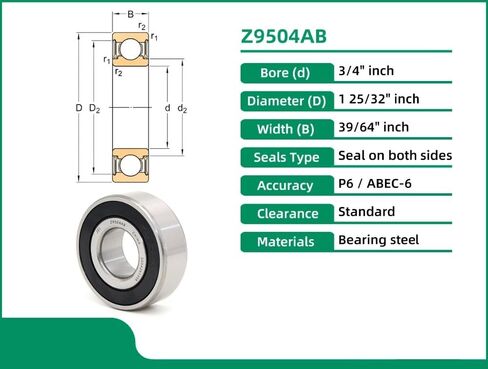 Z9504AB تحمل 19.05 مللي متر 3/4X1 25/32X39/64 بوصة محمية Z9504RST Z9504-2RS محمل كروي زراعي 1 قطعة in Kuwait