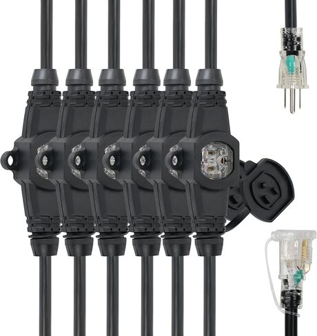 50FT 12 Gauge 5-15R 7 Outlet Cable Multiple Outlet Extension Cord with UL Listed in Kuwait