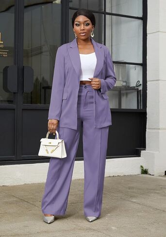 HuiSiFang Women's Pants Suits 2 Piece Blazer Set Dressy Work Office Professional Business Casual Outfits in Saudi Arabia