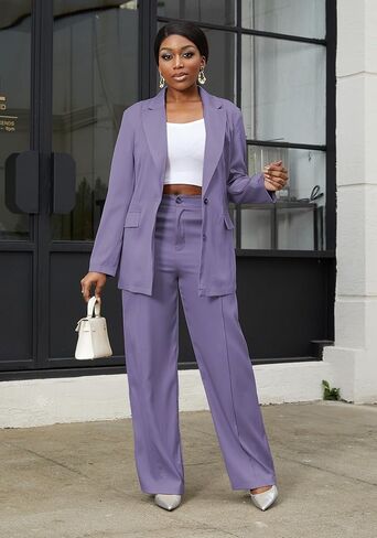 HuiSiFang Women's Pants Suits 2 Piece Blazer Set Dressy Work Office Professional Business Casual Outfits in Saudi Arabia