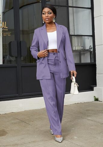 HuiSiFang Women's Pants Suits 2 Piece Blazer Set Dressy Work Office Professional Business Casual Outfits in Saudi Arabia