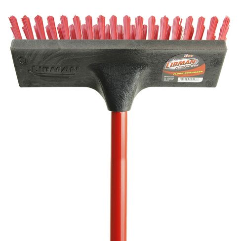 Libman Commercial 547 Floor Scrub, Steel Handle, 10.5" Wide, Red and Black (Pack of 6) in Kuwait