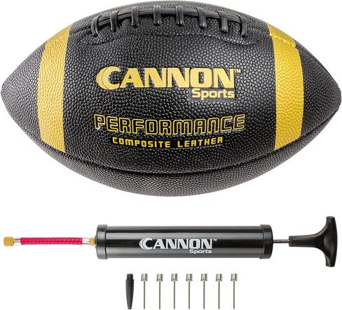 كرة قدم بالحجم الرسمي من Cannon Sports - كرة قدم مصنوعة من الجلد المركب مع قبضة إضافية وبنية متينة للعب في جميع الأحوال الجوية - كرة بحجم منظم مع مضخة in Kuwait