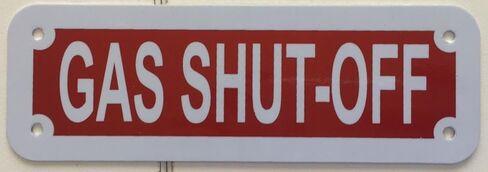 Gas Shut Off Sign (Red Reflective, Aluminium 2X6) in Kuwait