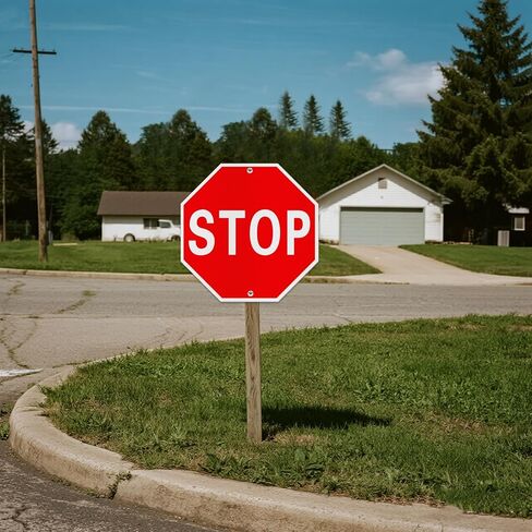Stop Sign, 18 x 18 Inches Street Road Reflective Warning Signs, Rust Free Aluminum Sign, UV Protected and 2 Pre-drilled Holes in Kuwait