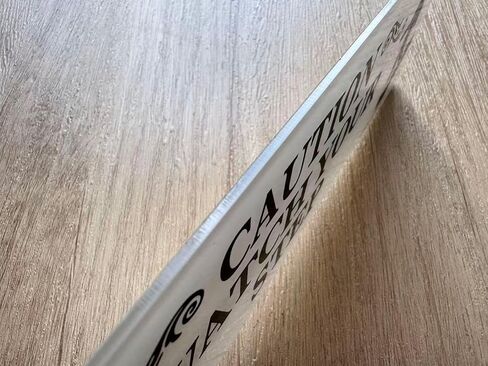 3 Pack Caution Watch Your Step Sign, 3" x 9" Thick Acrylic Self-Adhesive Warning Sign for Business Restaurants Offices, Easy to Install (White) in Kuwait