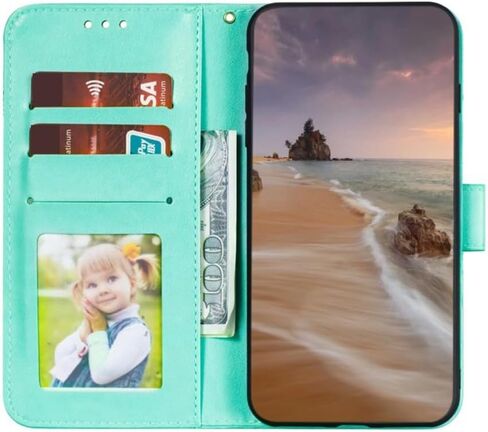 for Google Pixel 6 (2021) 6.4" Embossing Wallet Case Kickstand Magnetic Flip Cover Credit Cards Slot PU Leather Shockproof Flip Magnetic Case for Google Pixel 6 (Purple) in Saudi Arabia
