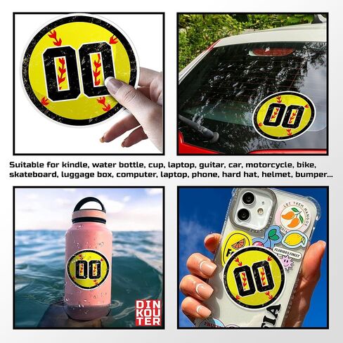 Custom Softball Number Sports Sticker Personalized Softball Team Mama Mom Waterproof UV DTF Transfer Vinyl Stickers Laptop Water Bottle Cars Decal Decor Gifts in Kuwait