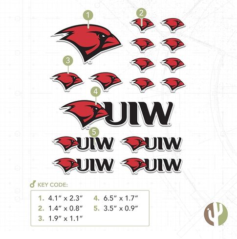 ملصق كلمة جامعة صبار الصحراء المتجسد UIW Cardinals شارات الفينيل زجاجة مياه للكمبيوتر المحمول سجل قصاصات السيارة T1 (النوع 1-1) in Kuwait