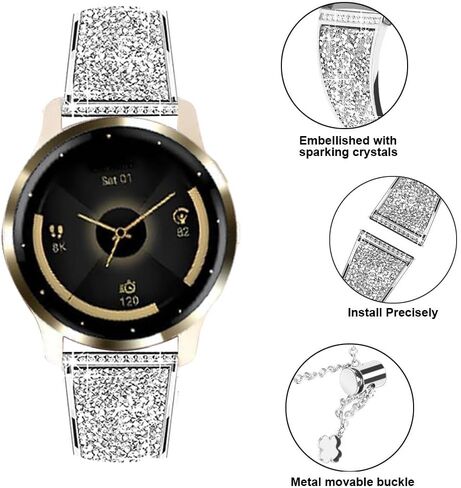 متوافق مع Garmin Venu 4 45mm/Venu 3/Venu 2/Vivoactive 4 Bands، سوار معدني سريع 22 مم للنساء، حزام معصم قابل للتعديل لـ Forerunner 570-47mm/Forerunner 265/255 in Kuwait