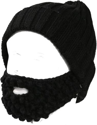 YEKEYI Winter Warm Funny Knit Hat Beard Facemask Handmade Knit Hat and Removable Beard in Saudi Arabia