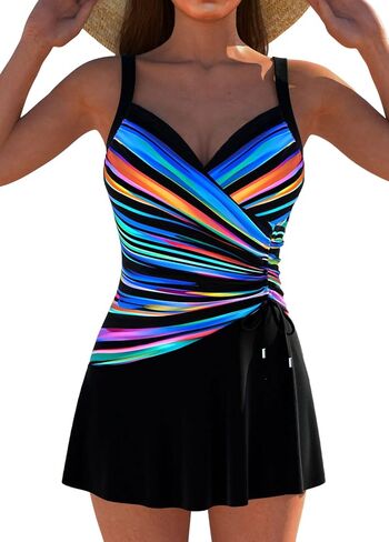 ROSEWE Modest One Piece Swimsuits for Womens, Tummy Coverage Swimwear with Skirts, Mock Two-Piece Bathing Suits in Saudi Arabia