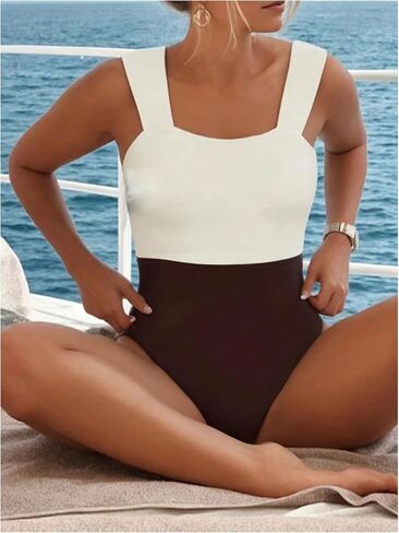 SOLY HUX Women's Monokini Swimsuits Color Block Bow Backless One Piece Bathing Suits Summer Beachwear in Saudi Arabia