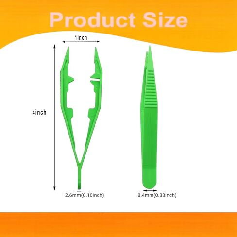 Markeny 100 Pack Plastic Tweezers Assorted Colors Plastic Beads Tweezers First Stickers Beading Projects Handmade DIY for Jewelry Making DIY Crafts in Kuwait