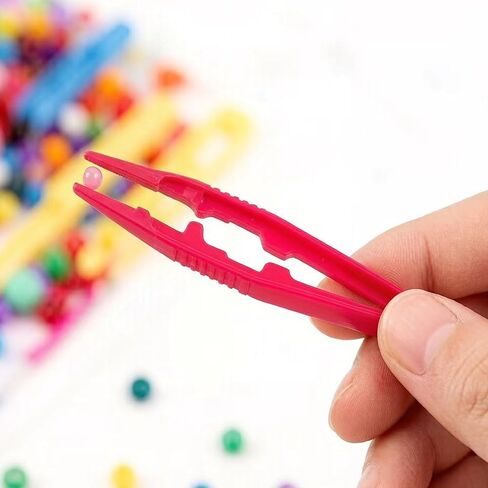 Markeny 100 Pack Plastic Tweezers Assorted Colors Plastic Beads Tweezers First Stickers Beading Projects Handmade DIY for Jewelry Making DIY Crafts in Kuwait