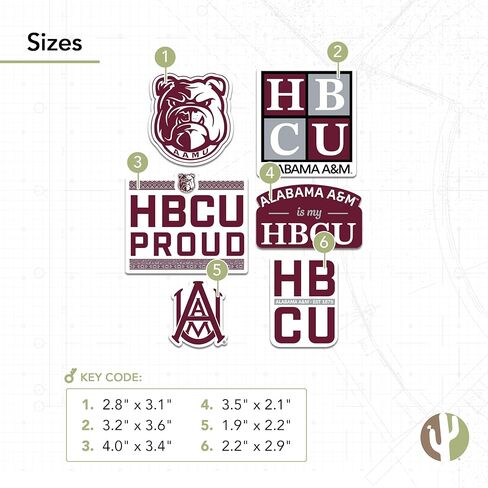 Desert Cactus Alabama A&M University Sticker Bulldogs AAMU Sticker Vinyl Decals Laptop Water Bottle Car Scrapbook (T2 HBCU-A) in Kuwait