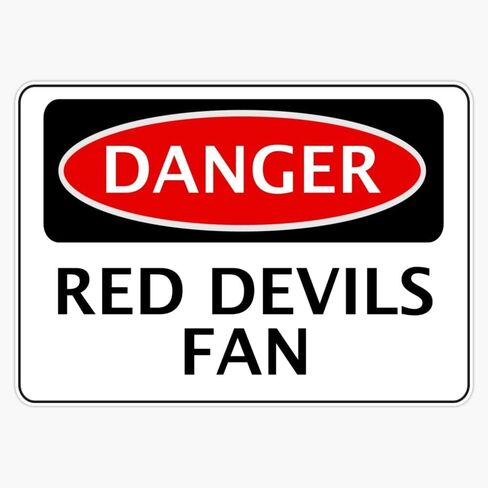 LAD Studio Danger Manchester United، مروحة الشياطين الحمراء، كرة القدم مضحكة وهمية علامة السلامة نافذة الوفير ملصق مائي 5"" in Kuwait