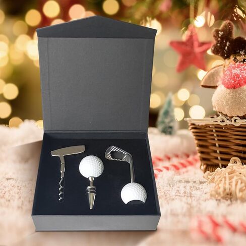 Golf Club Bottle Opener, Wine Opener & Stoppers Set Zinc Alloy Manual Wine Bottle Opener for Golf & Wine Lovers, Set of 3 in Kuwait
