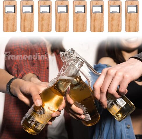 Framendino, 8 Pack Wood Bottle Openers Blanks Wooden Handle Engraving for Home Wedding Party Gift DIY Crafts in Kuwait