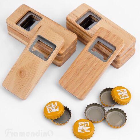 Framendino, 8 Pack Wood Bottle Openers Blanks Wooden Handle Engraving for Home Wedding Party Gift DIY Crafts in Kuwait