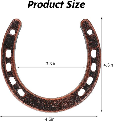 MBAIYO 8 Pack 4.5 x 4.3 Inch Cast Iron Horseshoe, Western Theme Wall Decor Lucky Party Favors Horse Shoes for Decorations Metal Horseshoes for Cowboy Centerpieces Rustic Home Decor Crafts in Saudi Arabia