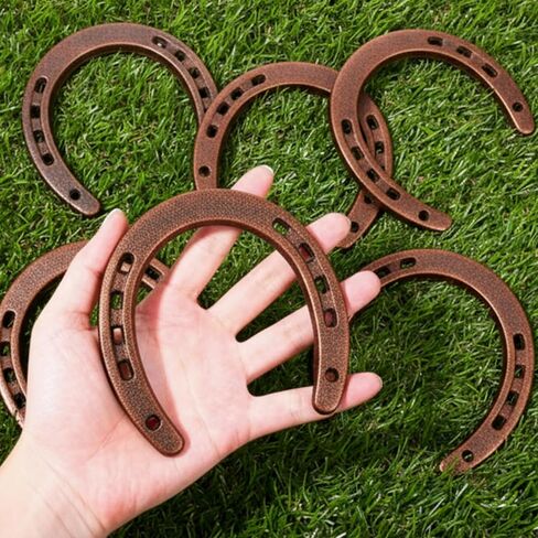 MBAIYO 8 Pack 4.5 x 4.3 Inch Cast Iron Horseshoe, Western Theme Wall Decor Lucky Party Favors Horse Shoes for Decorations Metal Horseshoes for Cowboy Centerpieces Rustic Home Decor Crafts in Saudi Arabia