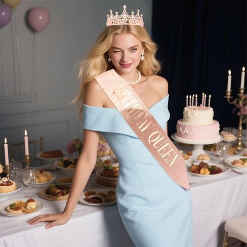 تاج ملكة عيد الميلاد من AHONEY ووشاح لامع للنساء من إكسسوارات عيد ميلاد تاج من أجل هدايا الحفلات والديكورات in Kuwait