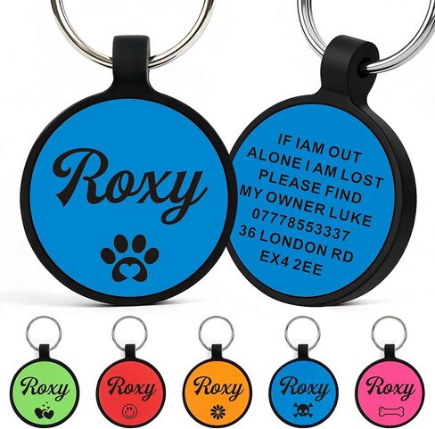 Silicone Dog Tags Engraved for Pets Personalized Soundless Pet ID Tag Light Dog Name Tags Silent Dog Id Tags Custom Dog Tags for Cats Puppy Kitty 2 Shapes & 5 Colours (Pink Bone) in Kuwait