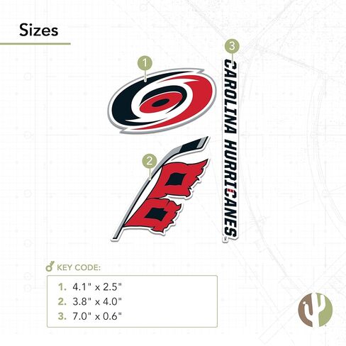 Desert Cactus Carolina Hurricanes Sticker NHL Team National Hockey League Vinyl Decal Laptop Water Bottle Car Scrapbook (Type 5-1) in Kuwait